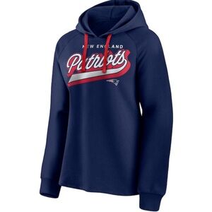 New England Patriots Navy First Contact Raglan Pullover Hoodie Women's Large